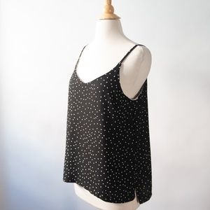 Black Tape_ Polka Dot V-Neck Cami Tank Top